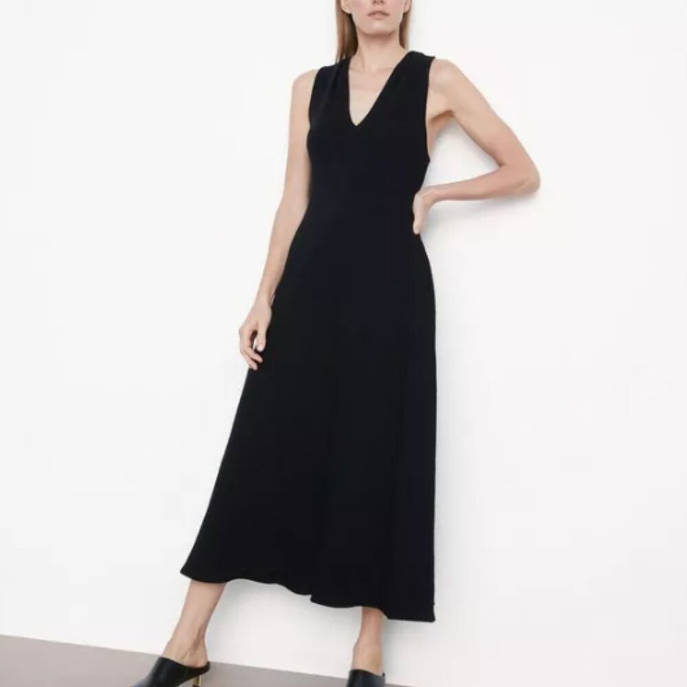 Vince Twist Back Halter Dress in Black